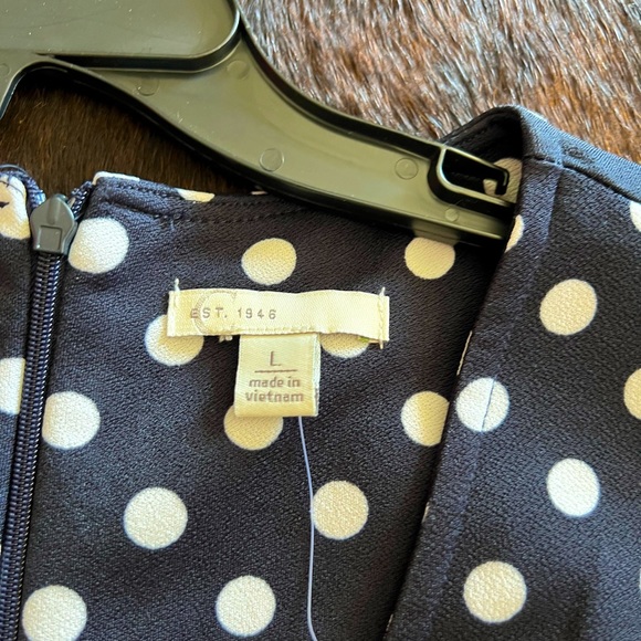 Nwt navy/white polka dot jumpsuit Lg - Picture 4 of 5